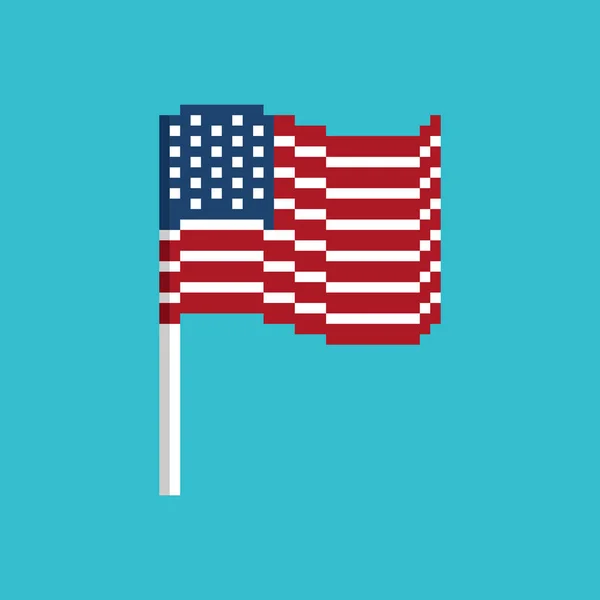 米国ピクセル フラグ。ピクセル バナー アメリカ。政治的なビットのアイコンを。Ve — ストックベクタ
