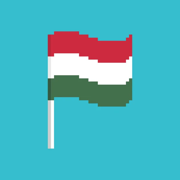 Флаг Венгрии Pixel. Пиксельный баннер венгра. Политический бит — стоковый вектор
