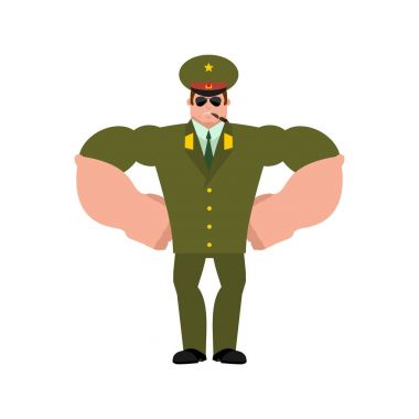 Rus subay güçlü serin ciddi. Asker yasaktır puro duyg