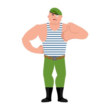  Rus askeri thumbs up ve kırpmak. Hava indirme birlikleri mutlu emoj