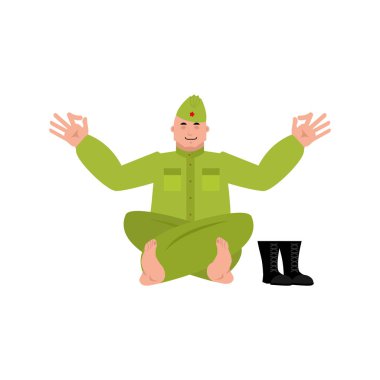Sovyet askeri yoga. Retro Rus savaşçı yogi izole. Milita