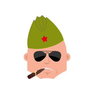 Sovyet askeri serin ciddi bir avatar duyguların. Retro Rus wa