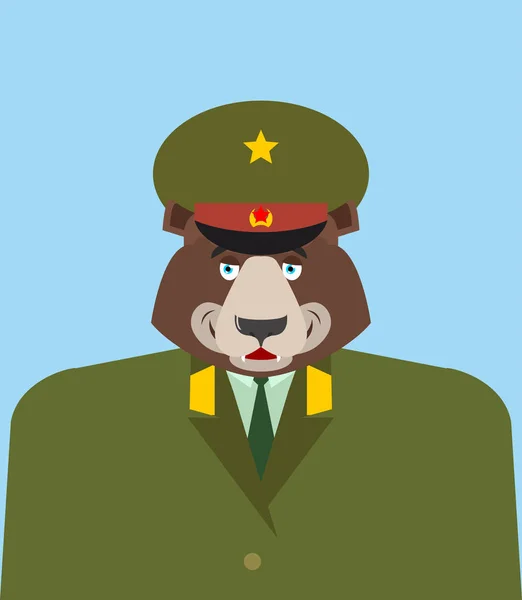 23 de febrero. Oso defensor del soldado ruso. Defensor del Padre — Vector de stock