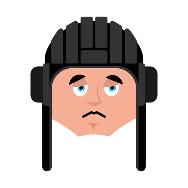 Tankman triest emoji. Russische soldaat bedroefd emotie avatar. Tan — Stockvector