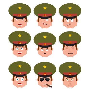 Rus subay emoji avatar koyabilirim. üzgün ve kızgın surat. suçlu ve