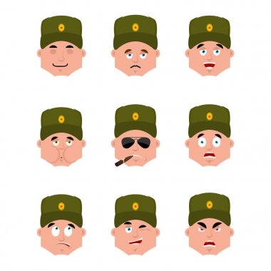 Rus askeri emoji avatar koyabilirim. üzgün ve kızgın surat. suçlu ve