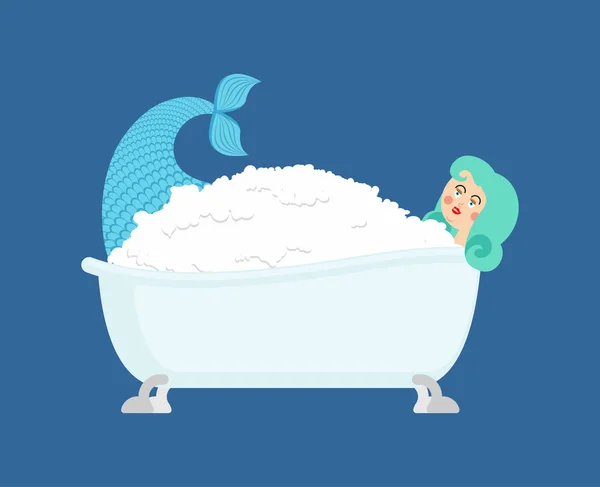 Meerjungfrau in Badewäsche. mythische Seefrau mit Fischschwanz. Vecto — Stockvektor
