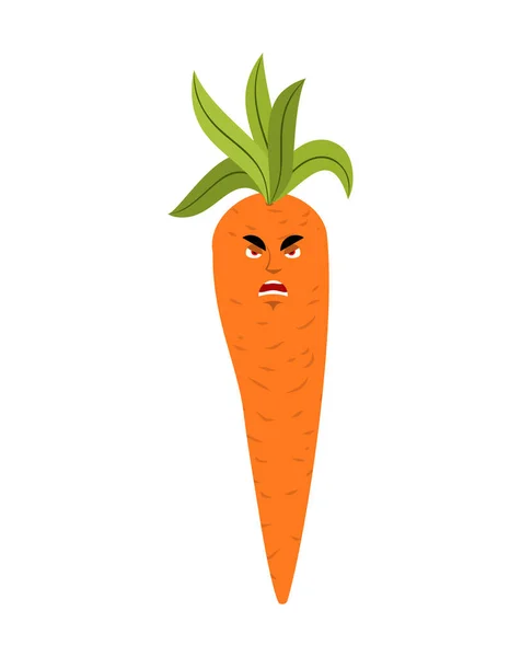 Carrot angry emoji. Vegetable evil isolated. aggressive emotion — Stock Vector