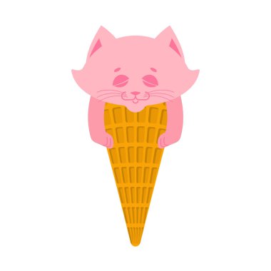 Dondurma kedi. Yavru kedi tatlı var. Ev evde beslenen hayvan yiyecek