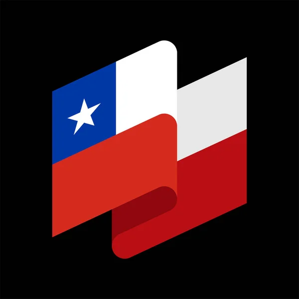 Bandera Chile aislada. Banner de cinta chilena. símbolo de estado — Vector de stock