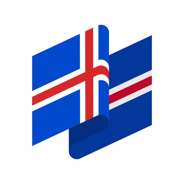 アイスランドの国旗が分離されました。アイスランドのリボン。状態記号 — ストックベクタ