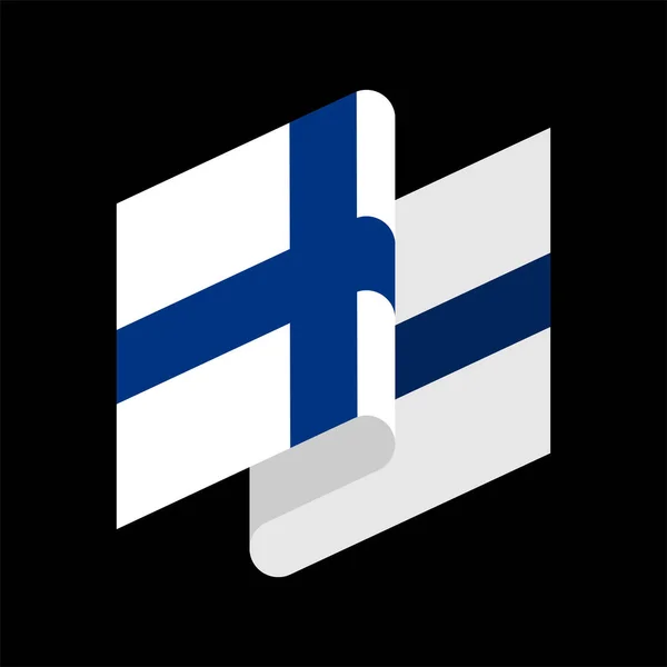 Vlag van Finland geïsoleerd. Finse vaandel. symbool van de staat — Stockvector