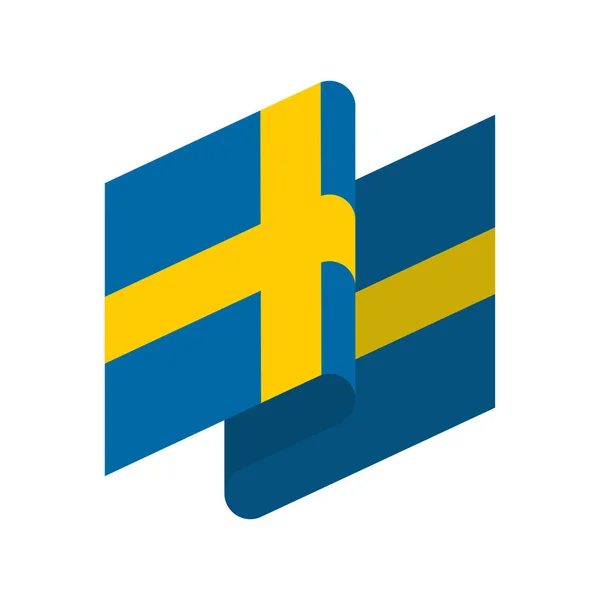 分離されたスウェーデンの旗。スウェーデンのリボン。状態記号 — ストックベクタ