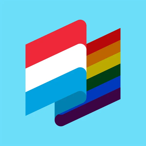 룩셈부르크 Lgbt 플래그입니다. 관용의 룩셈부르크 상징입니다. 게이 기호 — 스톡 벡터