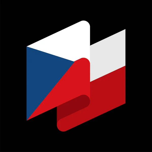 Steagul Republicii Cehe este izolat. panglică banner. simbol de stat — Vector de stoc