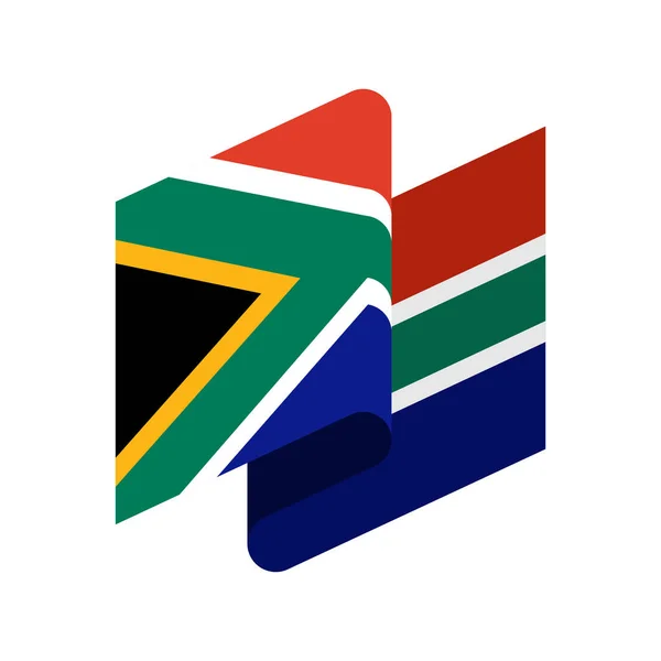 Vlag van Zuid-Afrika geïsoleerd. Zuid-Afrikaanse vaandel. staat s — Stockvector