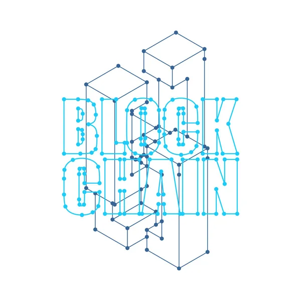 Blockchain ネットワークの分離します。サイバー概念行列。ブロック チェーン v — ストックベクタ
