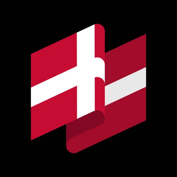 Danmark flagga isolerade. Danska band banner. statliga symbol — Stock vektor