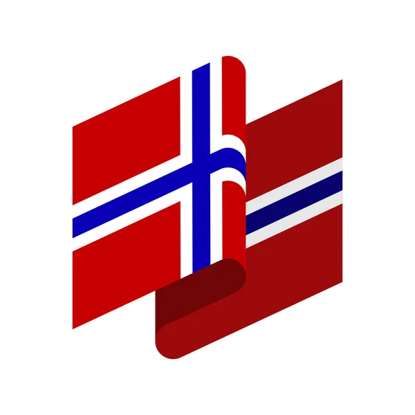 ノルウェー国旗が分離されました。ノルウェーのリボン。状態記号 — ストックベクタ