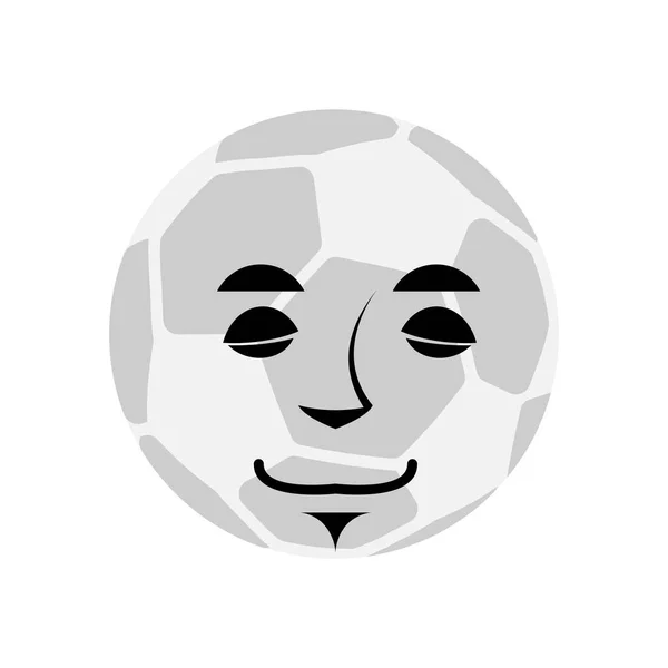 Pelota de fútbol durmiendo Emoji. Fútbol bola dormido emoción avatar — Vector de stock