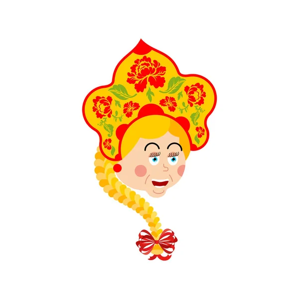 Rusland gelukkig emoji. Russisch meisje vrolijk emoties. Vrolijke vrouw ik — Stockvector