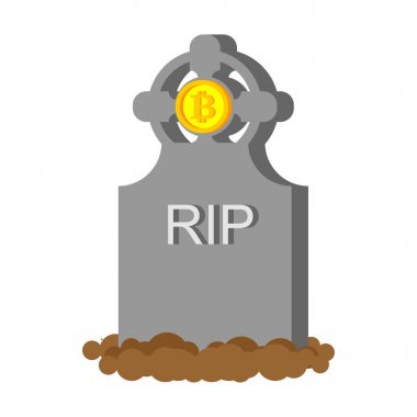 Ölüm Bitcoin. Sonbahar Kripto para birimi. Para birimi tırnak dahildir