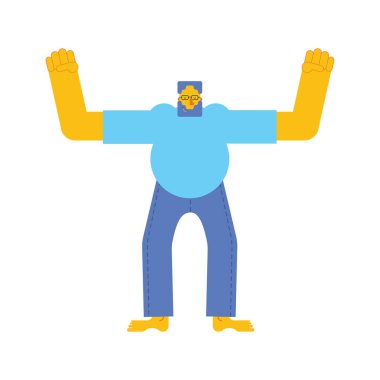 Büyük güçlü baba sakallı. Babalar günü için vektör çizim