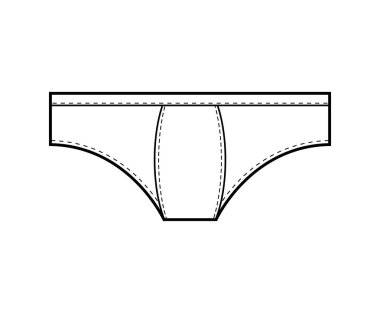 Erkek iç çamaşırı önünde görüntüleyin. Giysi tasarım şablonu