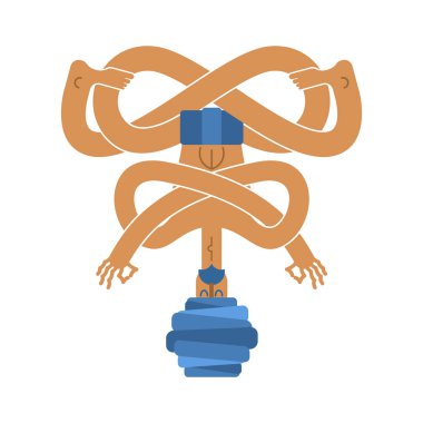 Yogi Hint lotus pozisyonda. Türban Yoga. Gevşeme ve bana