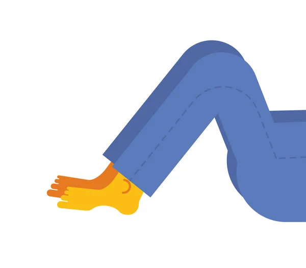 Pánské nohy v džínách. Člověk je odpočinek. Vektorové ilustrace — Stockový vektor
