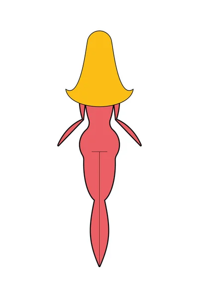 Kvinna slanka figur, tillbaka isolerade. smal kropp — Stock vektor