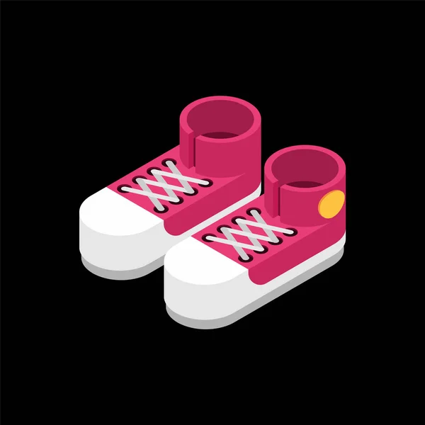 Rode Sneakers isometrische stijl. Sport schoenen geïsoleerd. Vector illus — Stockvector