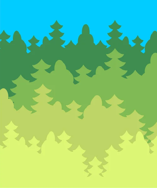 Fond forestier. Les fourrés sont des arbres. Illustration vectorielle . — Image vectorielle
