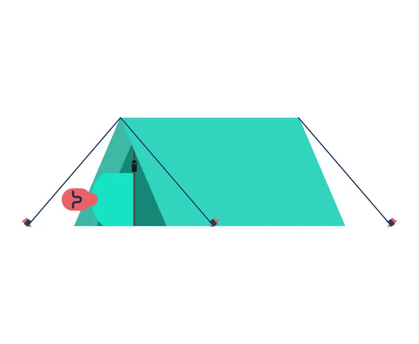 Man in de Tent. Camp booth. Vectorillustratie — Stockvector