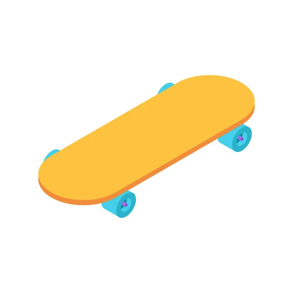 Estilo isométrico de monopatín aislado. Skateboarder vector illustr — Archivo Imágenes Vectoriales