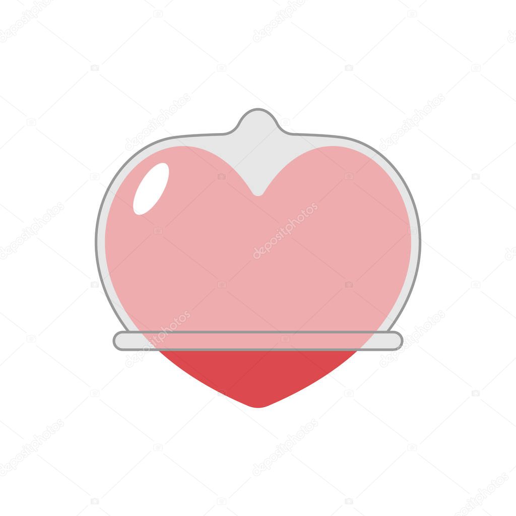 Protected love. Heart in Condom. Vector illustration