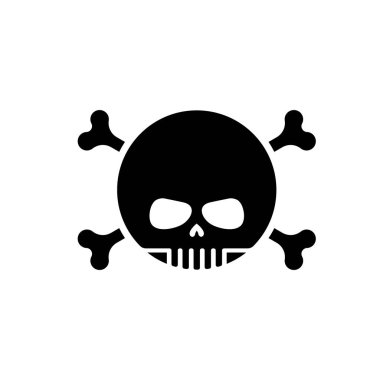 Kafatası kemikleri emoji ile. İskelet simgesi başkanı.