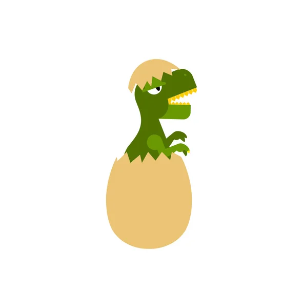 Dinosaurio eclosionado de huevo aislado. Ilustración vectorial — Vector de stock