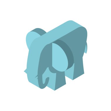 Fil isometry tarzı. Hayvanlarıyla vektör çizim