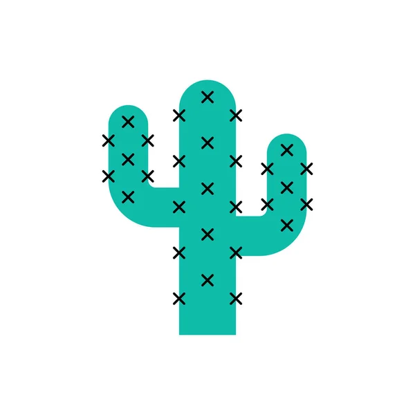 Cactus pustynia na białym tle roślina na białym tle. Wektor ilustr — Wektor stockowy
