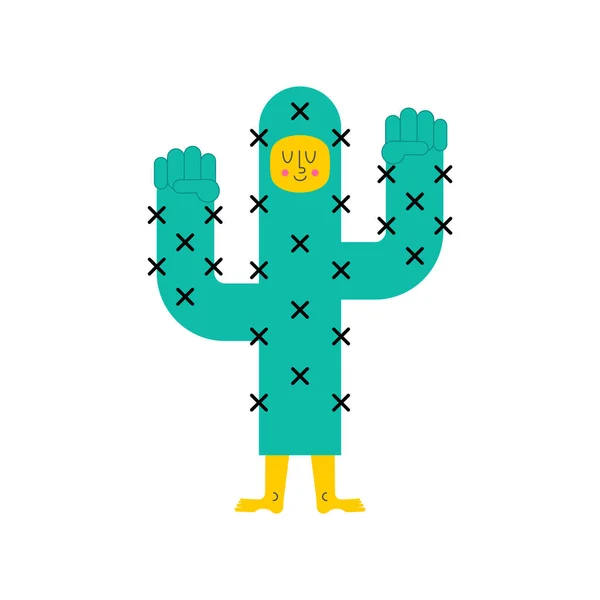 Sterke cactus. Krachtige plant is woestijn. Vectorillustratie — Stockvector
