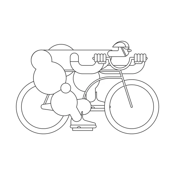 Ciclista estilo linear. Corrida de bicicleta. Ilustração do vetor do esporte — Vetor de Stock