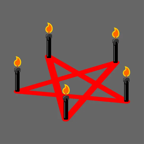 Pentagramme du diable. Signe Satan. Symbole rituel. Appelle le démon. Blac — Image vectorielle