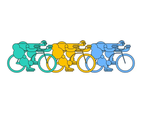 Carrera de bicicletas. Ciclista. Corredores en bicicletas. Deportes Vector illustr — Archivo Imágenes Vectoriales