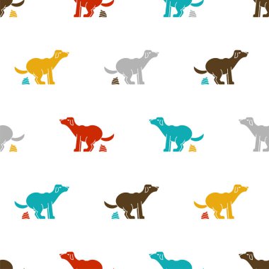 Köpek dışkısı izi kusursuz. Hayvan boku geçmişi. vektör dokusu