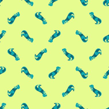 Tyrannosaurus pikseli kusursuz. Dino 8 bit arkaplan.