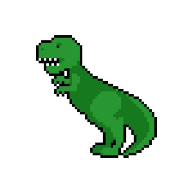 Tyrannosaurus piksel sanatı. Dino 8 bit. Dinozor Pixelate. i vektörü