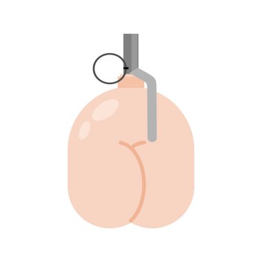 El bombası kıçı izole edildi. Bel askeri mühimmatı. Ordu bomba vekto