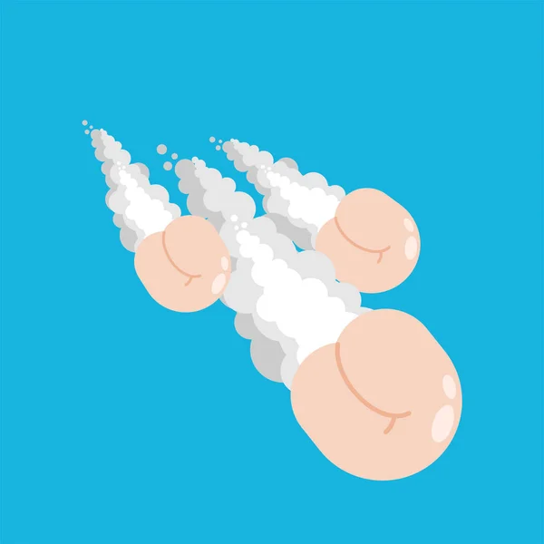 Ass bomb fly. fanny Torpedoes of mass destruction. vector illust — Stock vektor