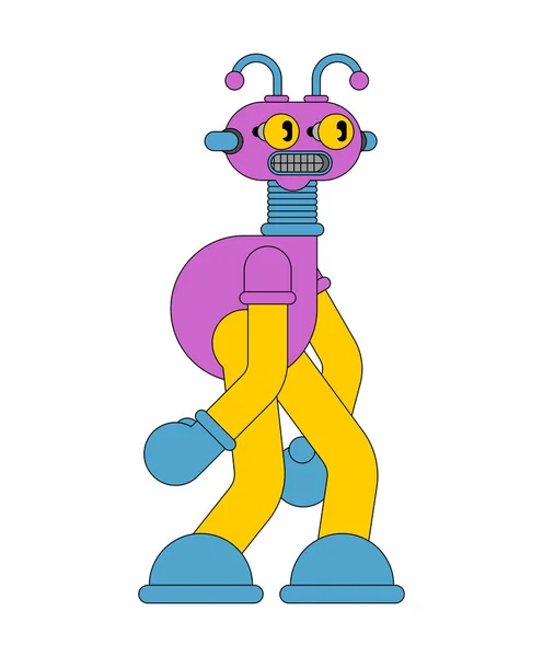Cartoon Robot brinquedo isolado. Retro plaything Tecnologia cyborg ve — Vetor de Stock